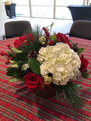 CHRISTMAS HOLIDAY VASE ARRANGEMENT from Redwood Florist in New Brunswick, NJ